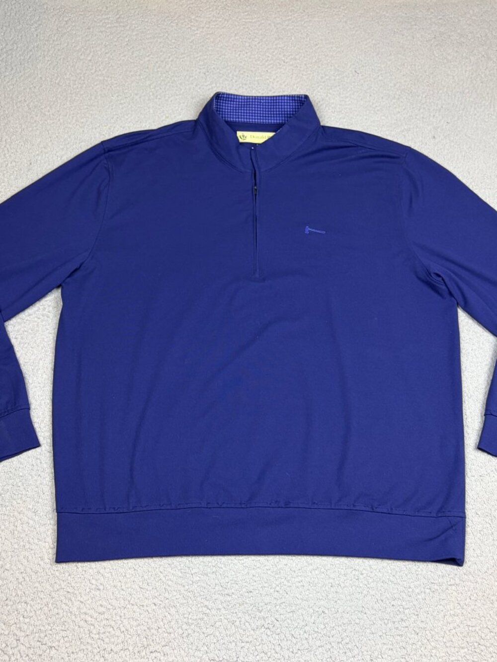 Donald Ross 1/4 Zip Pullover Mens Size XL Blue Mock Collar Golf Logo Casual